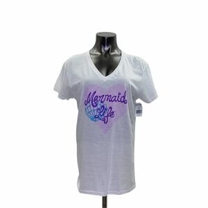 MERMAID Life Short Sleeve V-neck Graphic T-Shirt